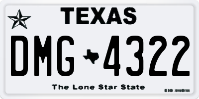 TX license plate DMG4322