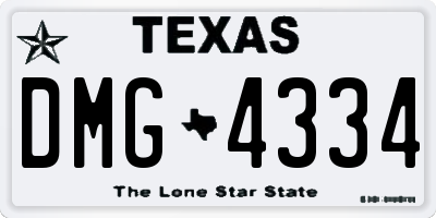 TX license plate DMG4334