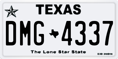 TX license plate DMG4337