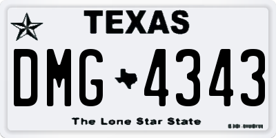 TX license plate DMG4343