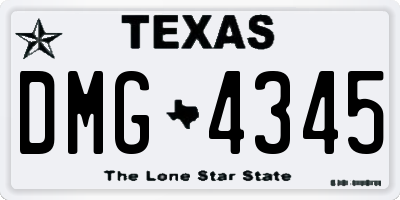 TX license plate DMG4345