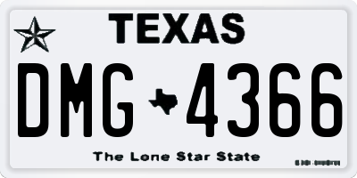TX license plate DMG4366