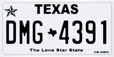 TX license plate DMG4391