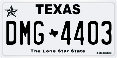 TX license plate DMG4403