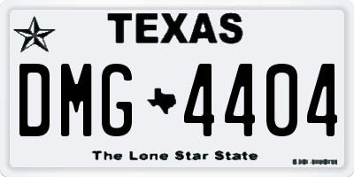 TX license plate DMG4404