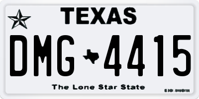 TX license plate DMG4415
