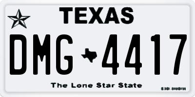 TX license plate DMG4417