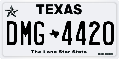 TX license plate DMG4420