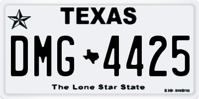 TX license plate DMG4425