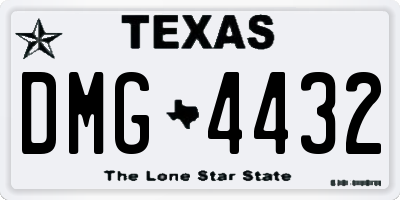 TX license plate DMG4432
