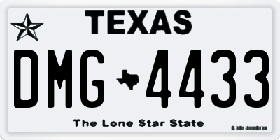 TX license plate DMG4433