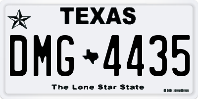 TX license plate DMG4435