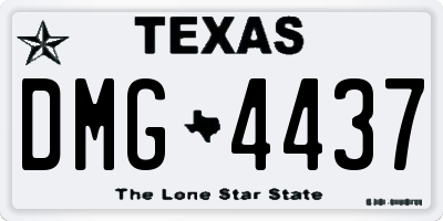 TX license plate DMG4437