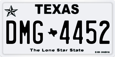 TX license plate DMG4452