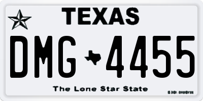 TX license plate DMG4455