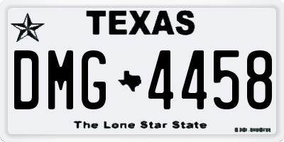 TX license plate DMG4458