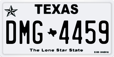 TX license plate DMG4459