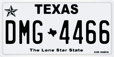 TX license plate DMG4466