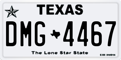 TX license plate DMG4467
