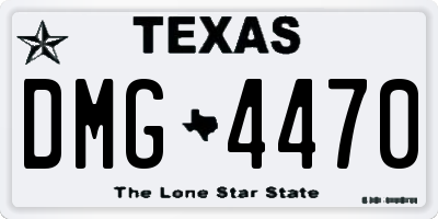 TX license plate DMG4470