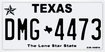 TX license plate DMG4473