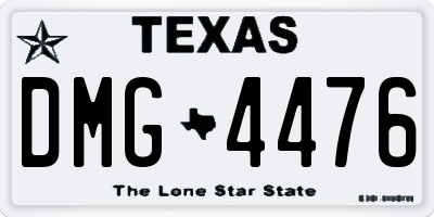 TX license plate DMG4476