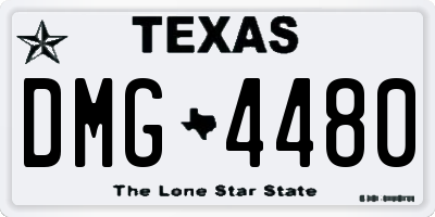 TX license plate DMG4480