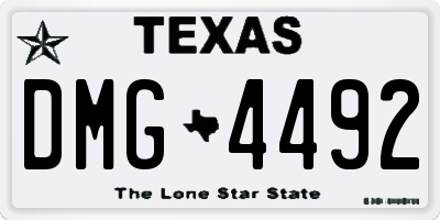 TX license plate DMG4492