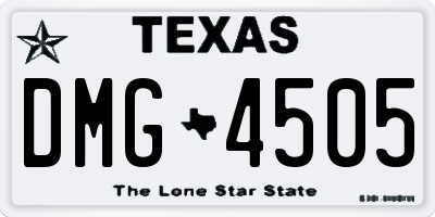TX license plate DMG4505
