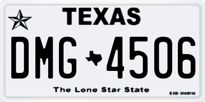 TX license plate DMG4506