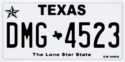 TX license plate DMG4523