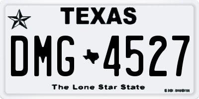 TX license plate DMG4527