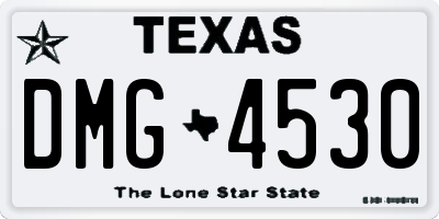 TX license plate DMG4530
