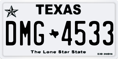 TX license plate DMG4533