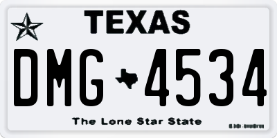TX license plate DMG4534
