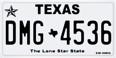 TX license plate DMG4536