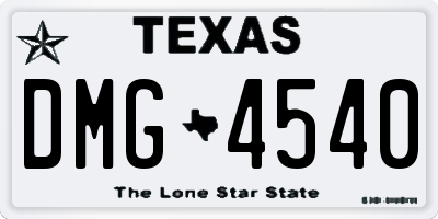 TX license plate DMG4540
