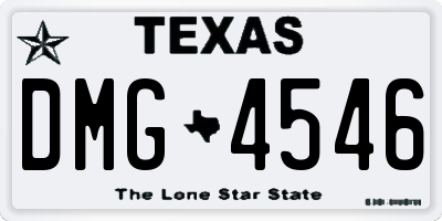 TX license plate DMG4546