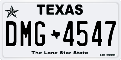 TX license plate DMG4547