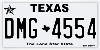 TX license plate DMG4554