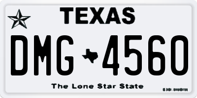 TX license plate DMG4560