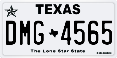 TX license plate DMG4565