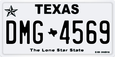 TX license plate DMG4569