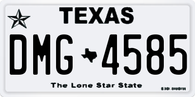 TX license plate DMG4585