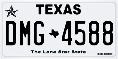 TX license plate DMG4588