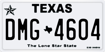 TX license plate DMG4604