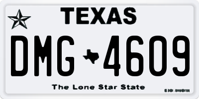 TX license plate DMG4609