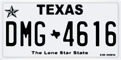 TX license plate DMG4616