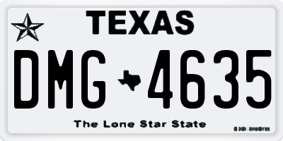 TX license plate DMG4635