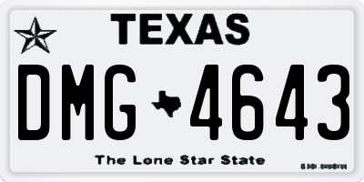 TX license plate DMG4643